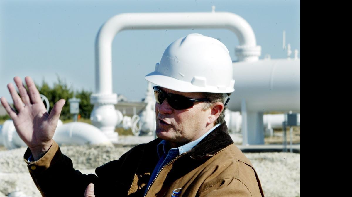 
Dallas-based pipeline magnate Kelcy Warren is leading a $48 billion bid for Williams Co., which the Tulsa company rejected. Warren shown in 2005 at a natural gas compression station near Cleburne. 
