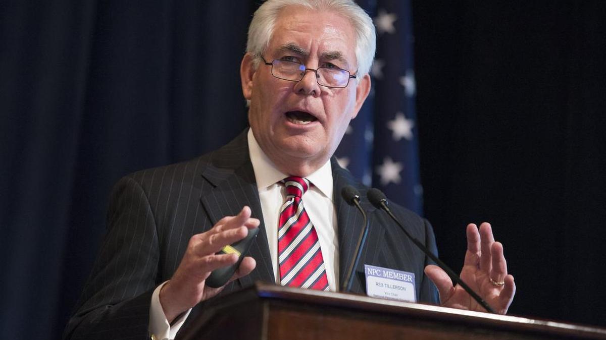 Exxon Mobil CEO Rex Tillerson says oil giant is interested in making acquisitions, but sellers haven’t lowered prices enough.
