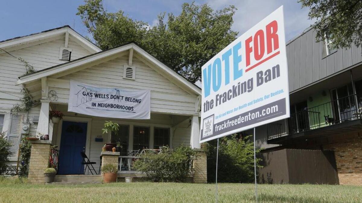 
While 59 percent of the voters approved of a ban on fracking, the city of Denton was forced to revoke the ban.

