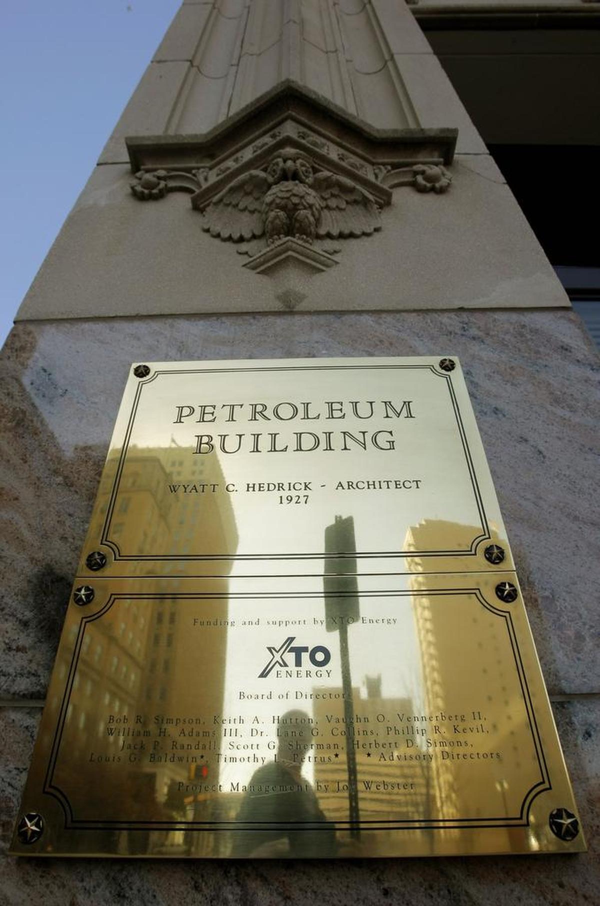 The Petroleum Building at the corner of Throckmorton Street and West Sixth Street in downtown Fort Worth is owned by XTO Energy.