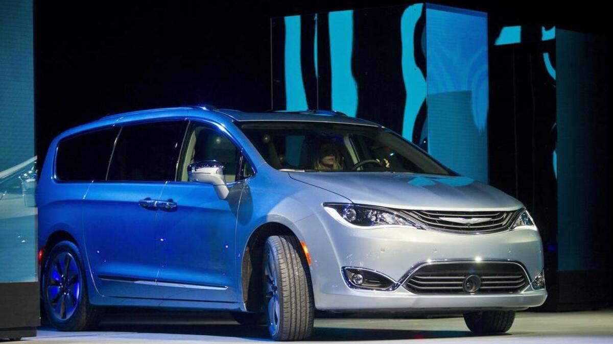 The 2017 Chrysler Pacifica Hybrid minivan is unveiled at the North American International Auto Show in Detroit.