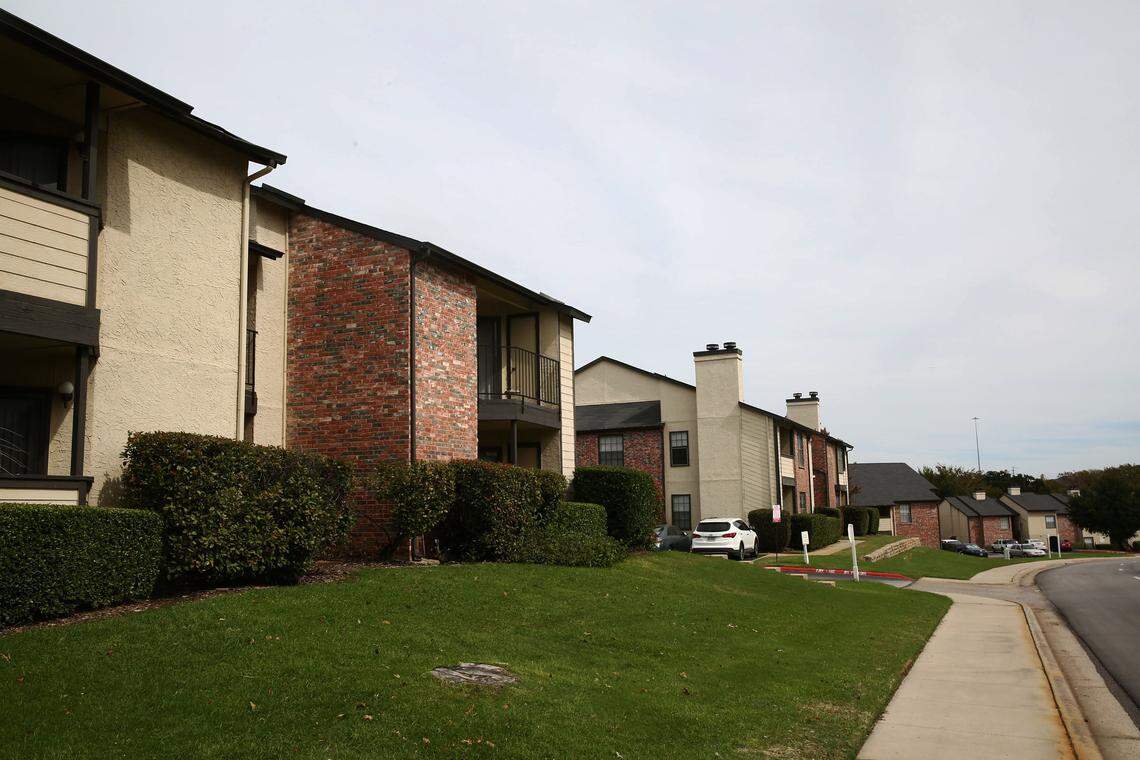 An apartment complex on L. Don Dobson Drive in Bedford. The city has 35 apartment complexes, all built before 1998.