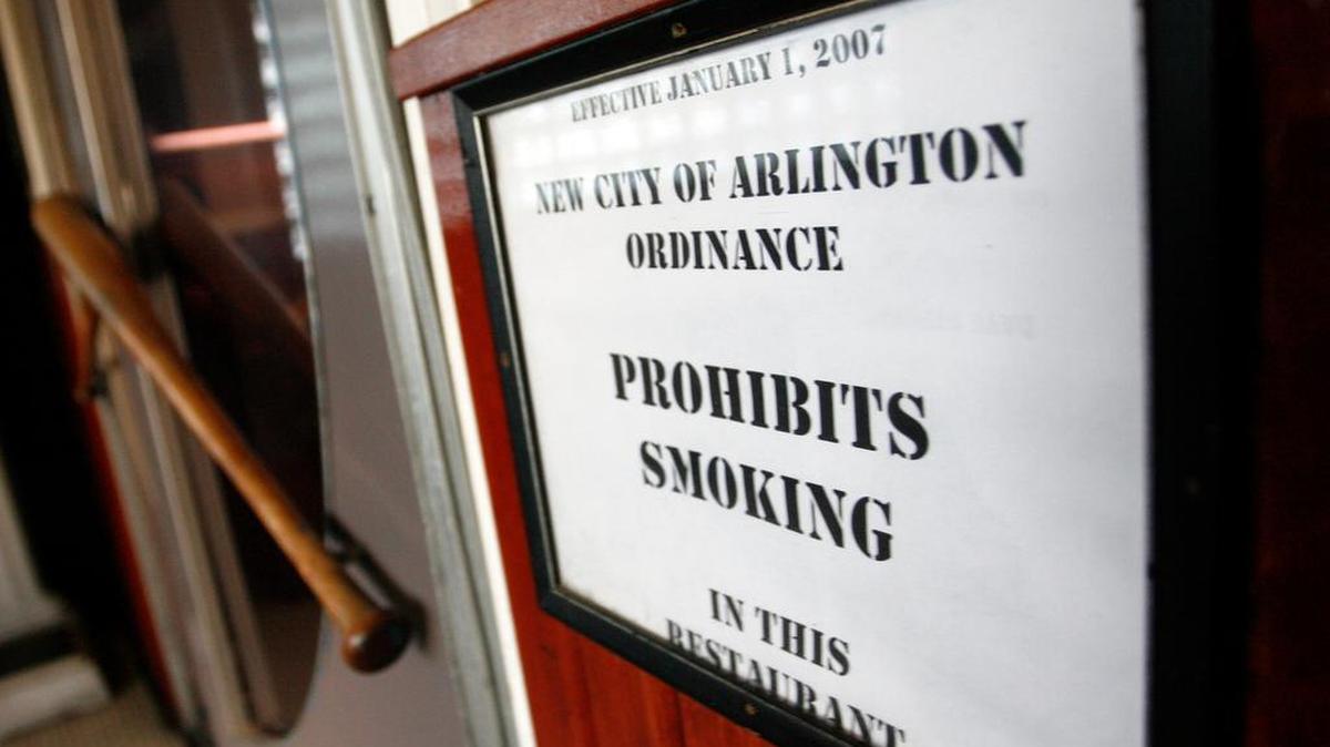 Smoking has been banned in restaurants and most other public places in Arlington. The focus now is on parks.