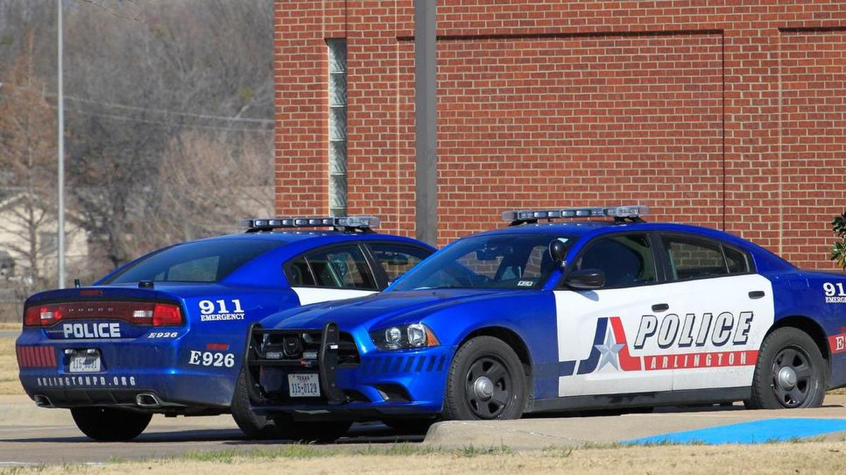 Archived photo of Arlington police cars.