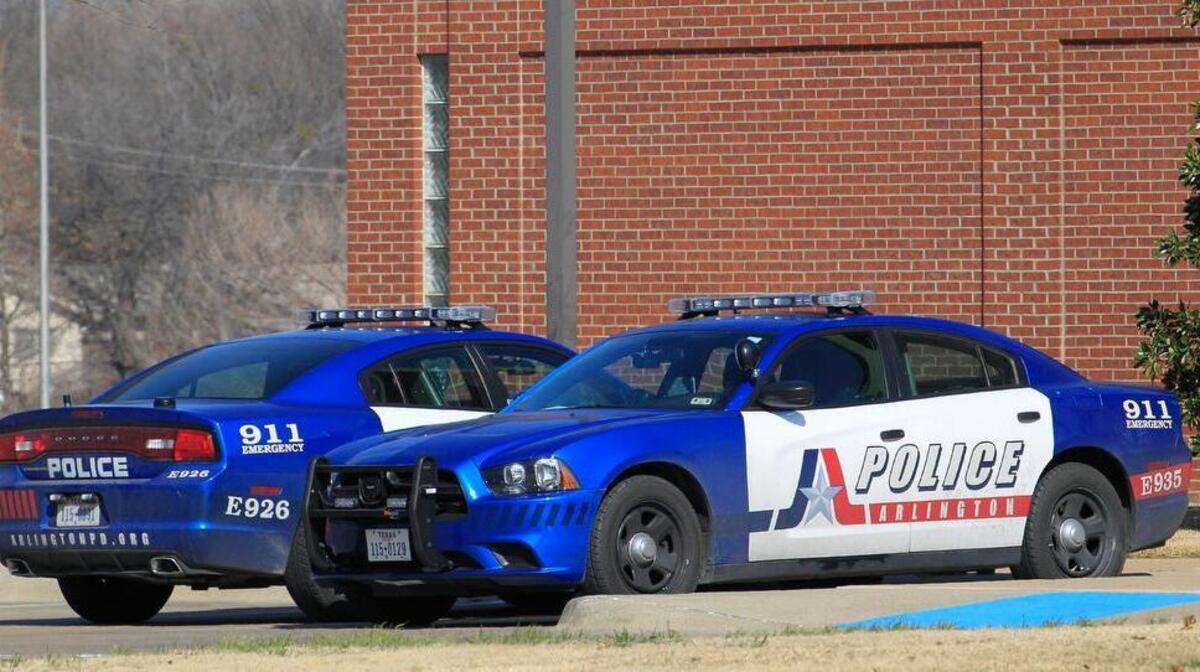 Archived photo of Arlington police cars.