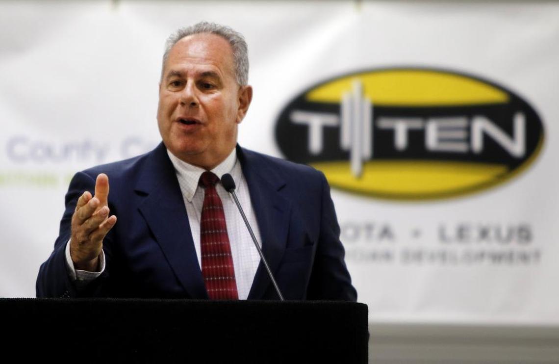 Tarrant County College Chancellor Eugene Giovannini talks about the relationship with Toyota during the announcement of a new automotive training program at the South Campus.