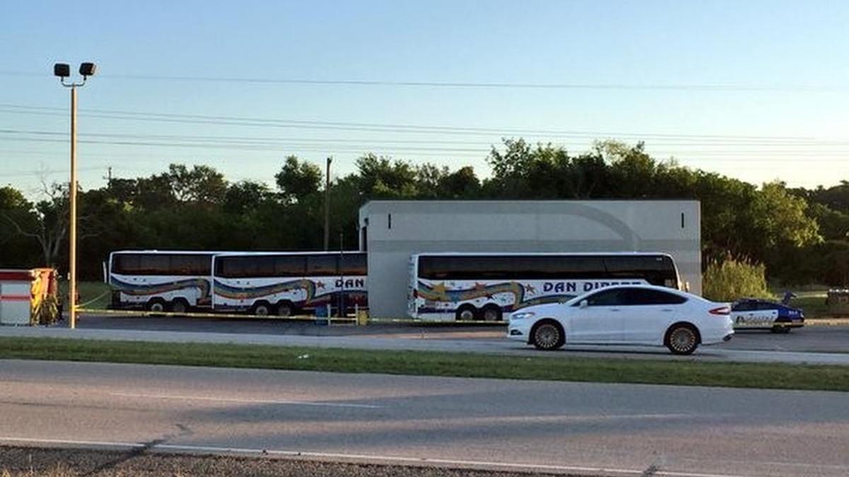 A man was crushed between two charter buses at the Dan Dipert Coaches and Tours facility in Arlington, police said.
