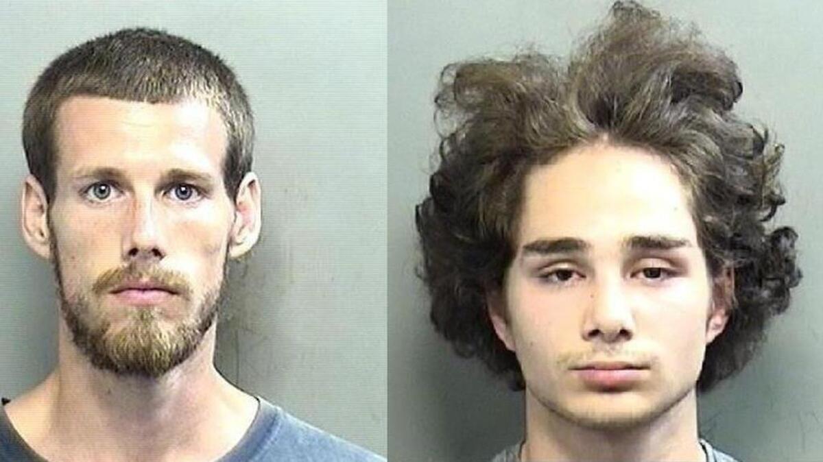 Christian Edwards, 25, left, and Sebastian Rinaudo, 19, are accused of killing two men in Arlington in October.