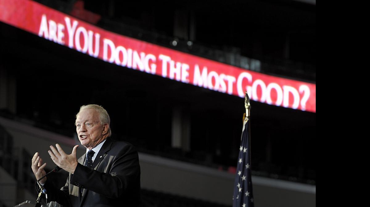 
The Salvation Army is “worthy of our commitment and our time,” Cowboys owner and longtime Salvation Army supporter Jerry Jones said Wednesday at a fundraising luncheon for the agency.
