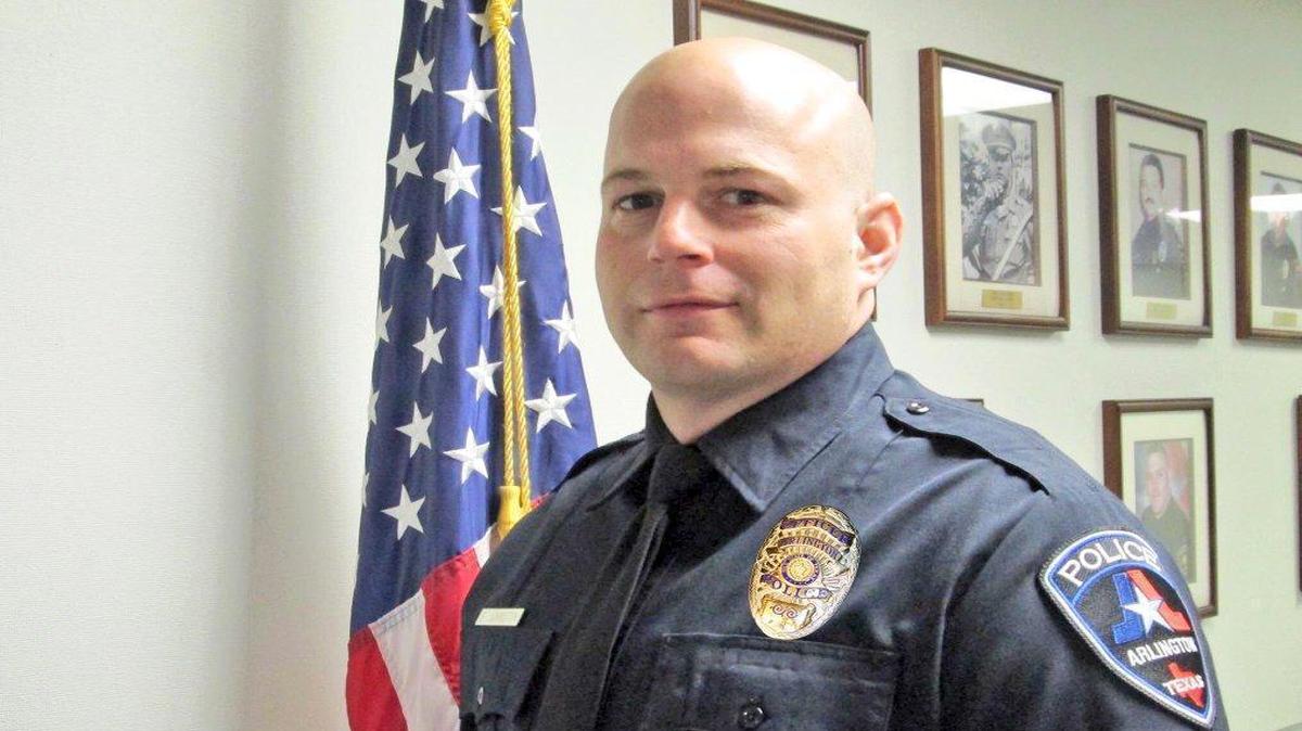 Arlington police officer Eddie Johnston was released from the hospital Tuesday. He was wounded Monday night in a shootout with a homicide suspect, police reported.