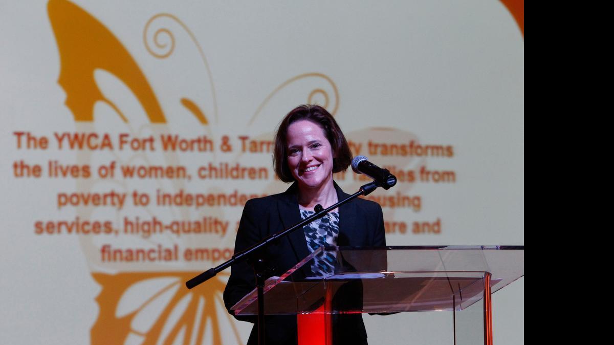
The YWCA Fort Worth & Tarrant County recently received a $50,000 grant from Women Inspiring Philanthropy, a nonprofit that works to transform lives in Arlington. YWCA CEO Carol Klocek said the three-year grant will provide career training scholarships for Arlington women trying to break the cycle of poverty. Klocek is pictured here at a YWCA luncheon in March 2014.
