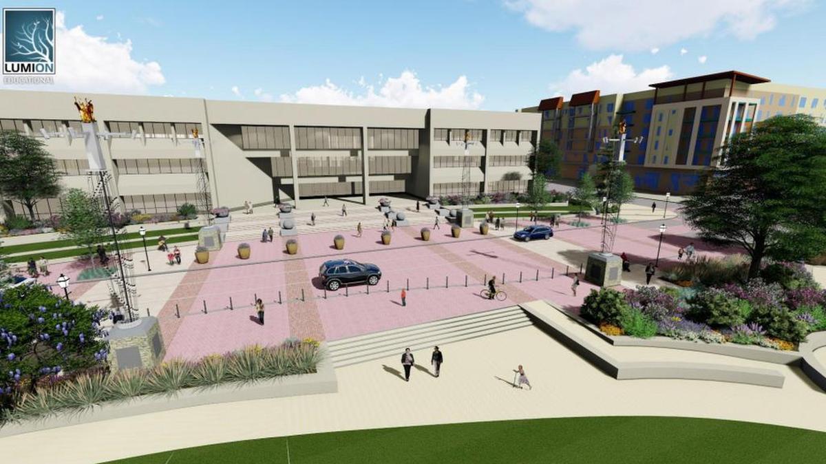An artist’s rendering of the revamped Abram Street in downtown Arlington. The project is scheduled to begin in February.