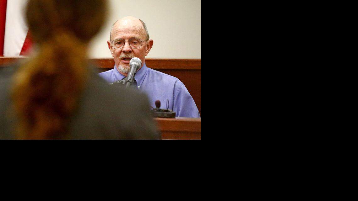 
Terence Pinkston testifies about his injuries on Wednesday in a Fort Worth courtroom. At the hospital, “they peeled my skull back and ripped open my calf,” Pinkston, now 74, told the jury. A trauma surgeon testified that he could easily have died.



