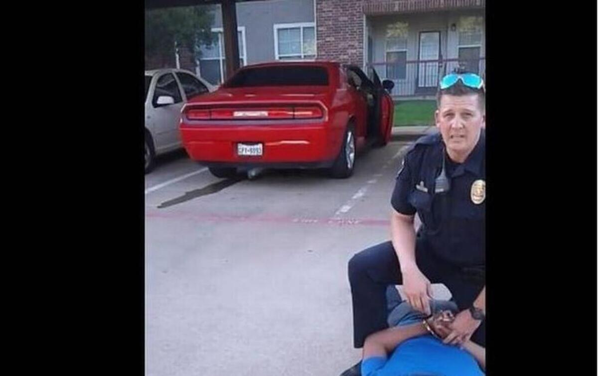 Arlington police officer Chad Haning during a controversial arrest last week.