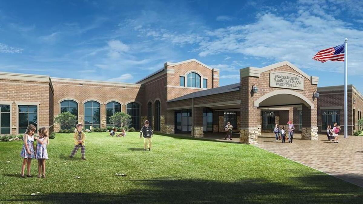 An artist’s rendering depicts Northwest district’s 18th elementary school near Bonds Ranch and FM 156. The school district is proposing a new bond package after the previous one was turned down by voters in November 2020.