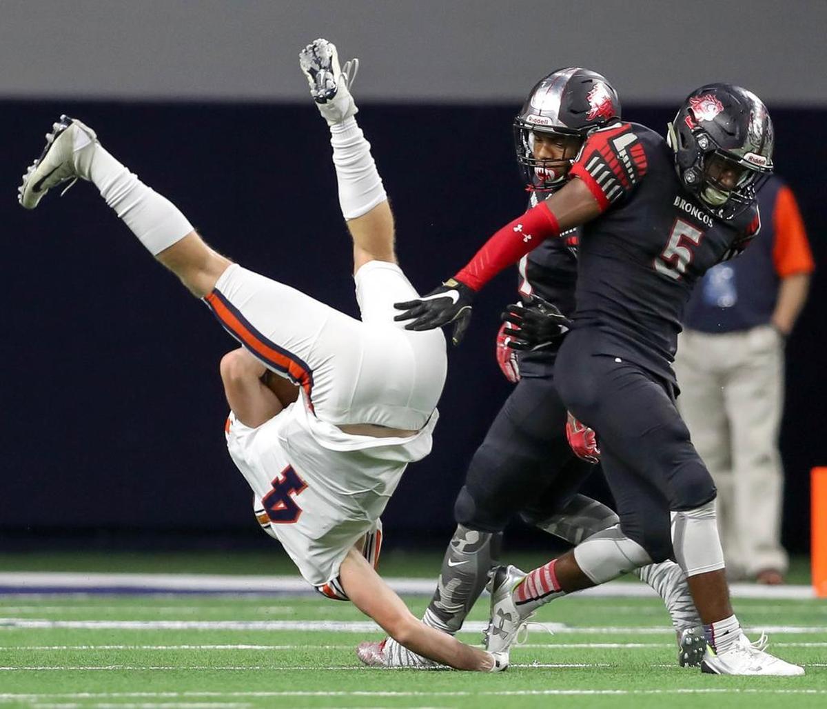 Legacy defensive back Jalen Catalon (5) made the all-state team as Defensive MVP.