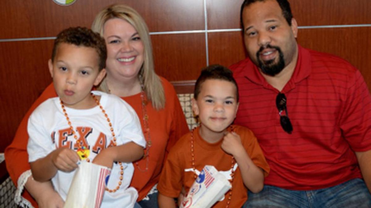 From left are reunion goers the Simon family. From left are William, 5, Michelle, Alexander, 5, and Kristofer.