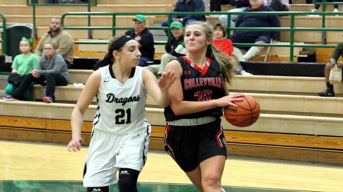 Bryn Gerlich (right) should be a key player in Friday night’s clash between her Lady Panthers and Grapevine.