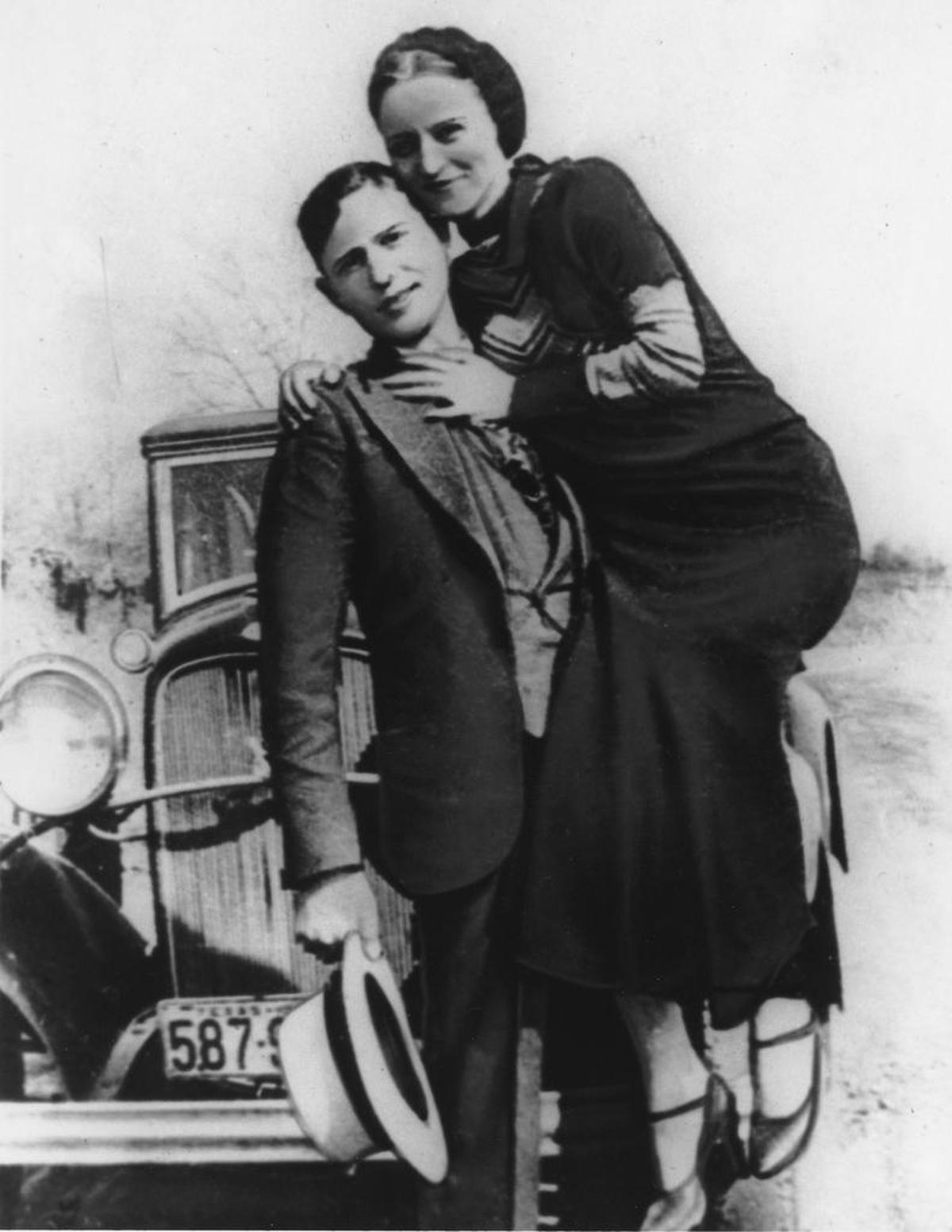 Undated photo of bandits Bonnie Parker and Clyde Barrow.