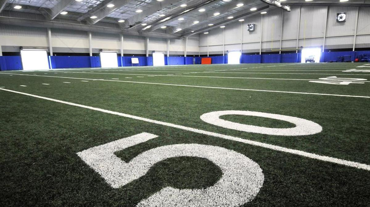 The indoor practice facility at Burleson's Centennial High School, which opened in 2010, has 60 yards of artificial turf and is as wide as a football field.