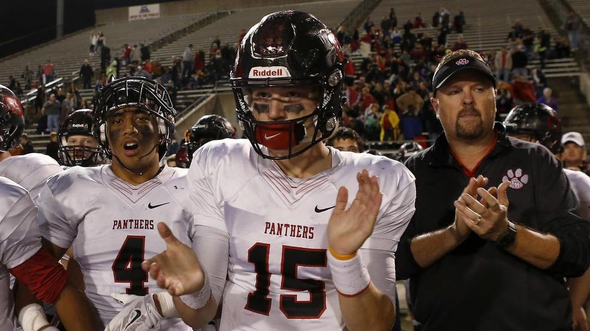 Colleyville Heritage Panthers quarterback Cam Roane (15) recently announced his verbal commitment to San Diego State.
