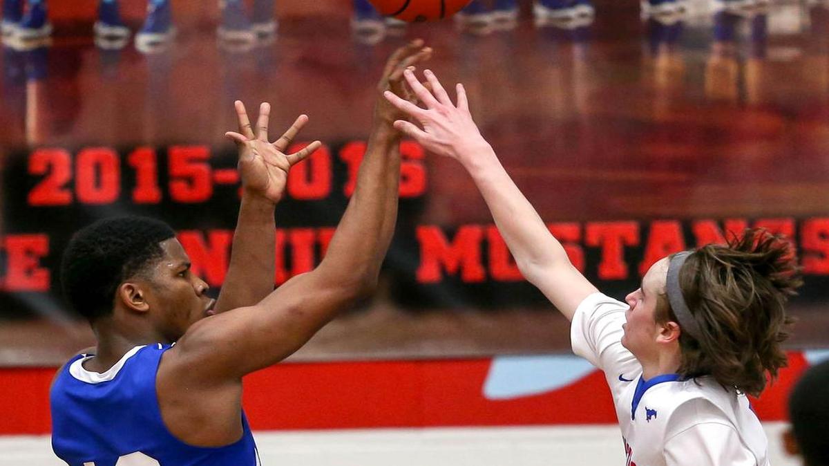 Grapevine wing Ethan Tabor (right) has been one of the Mustangs’ top scorers thus far.