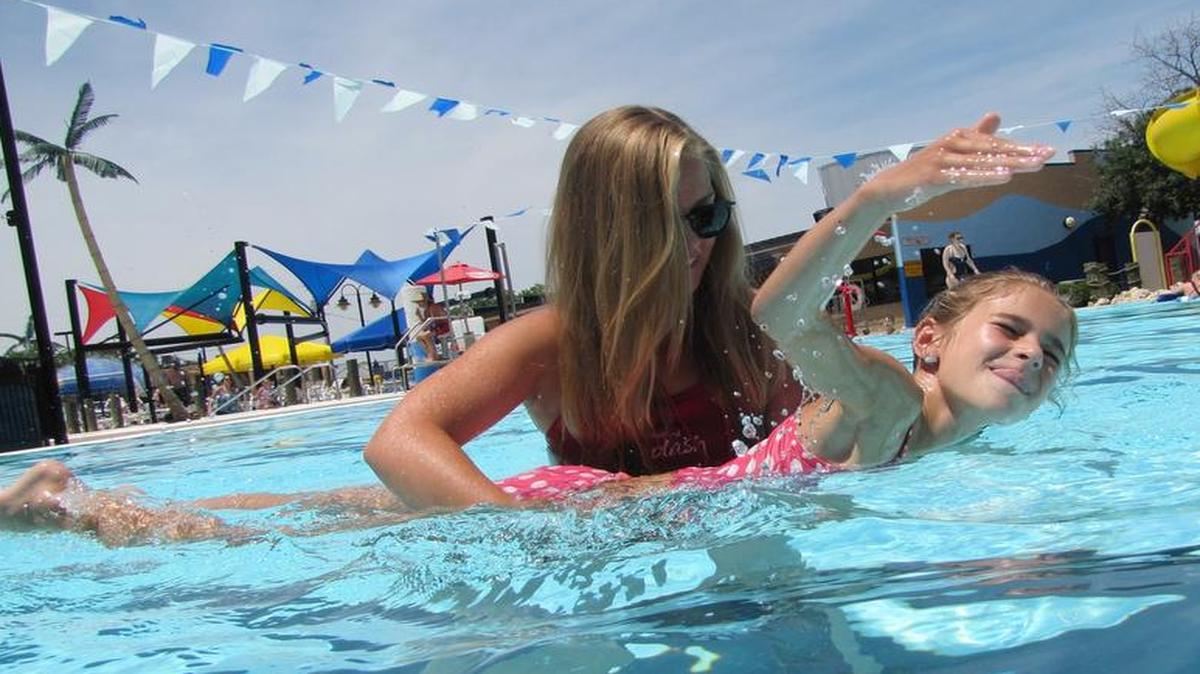 A swimming lesson at Bedford Splash in 2013.