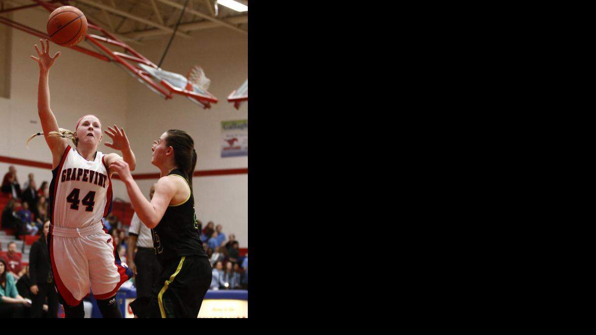 
Tatum Tellin (44) and the Lady Mustangs know they’ll be a target in the playoffs after winning 30 games this season.
