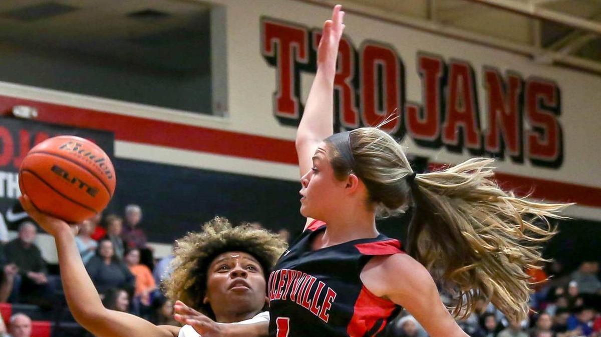Colleyville Heritage guard McKinley Charles (1) said her team has been playing better than might be expected at this point of the season.