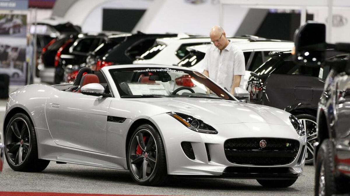 A Jaguar on display at the DFW Auto Show in Fort Worth in November. Park Place Dealerships will build a new Jaguar and Range Rover dealership in Grapevine.