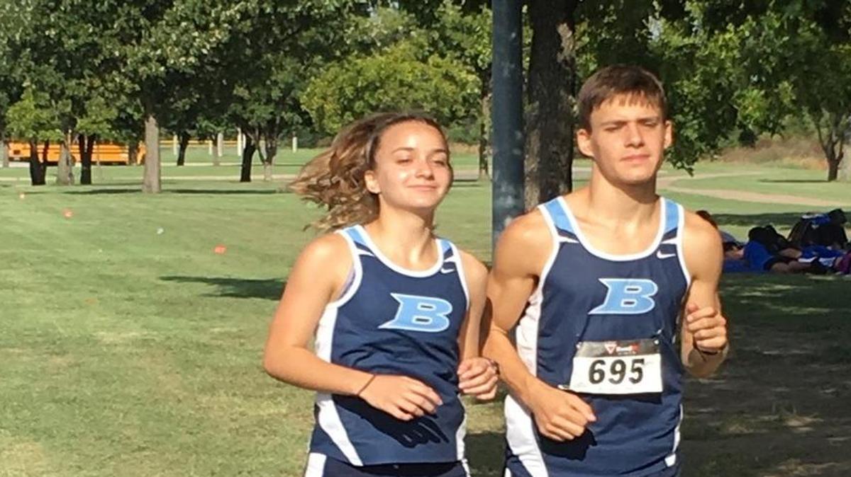 From left, sophomore L.D. Bell runner Haven Sizemore and her brother, senior Colton Sizemore.