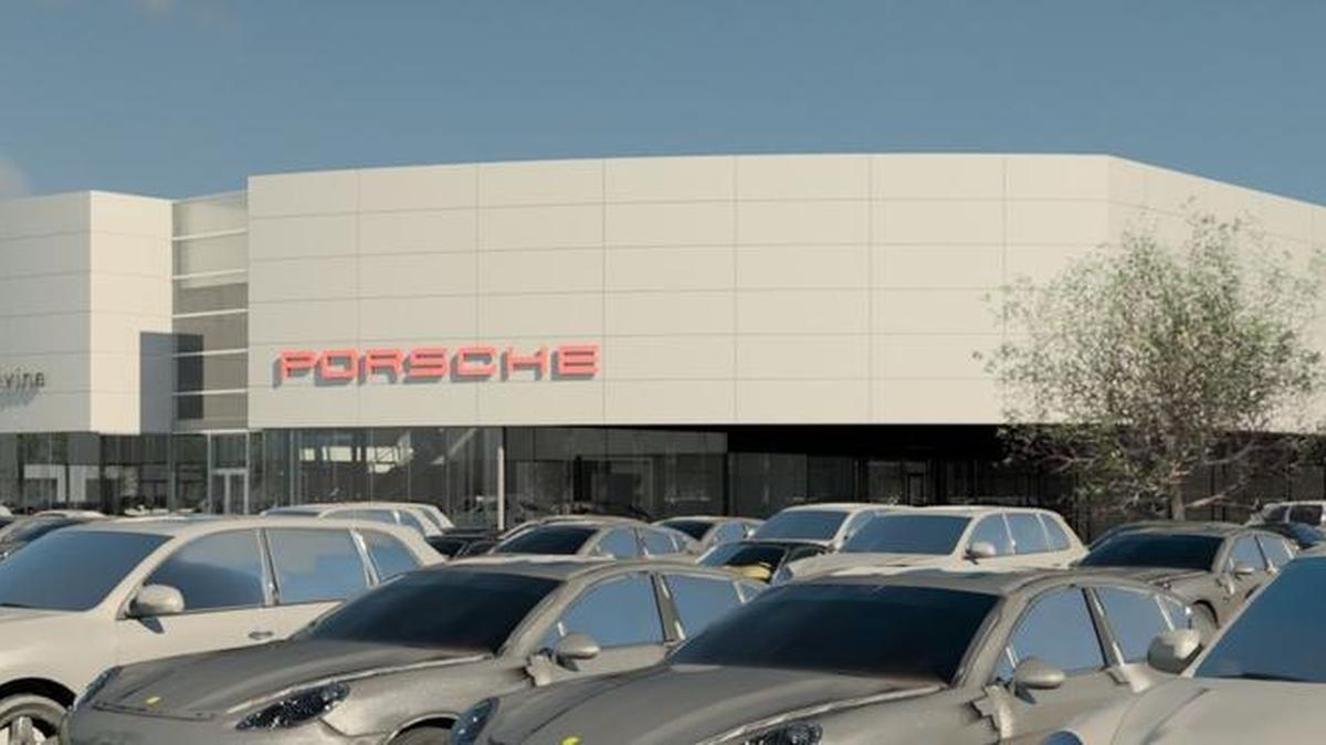 Artist rendering of a Park Place Porsche that is scheduled to open along Grapevine’s Texas 114 corridor in 2018, officials said Thursday.