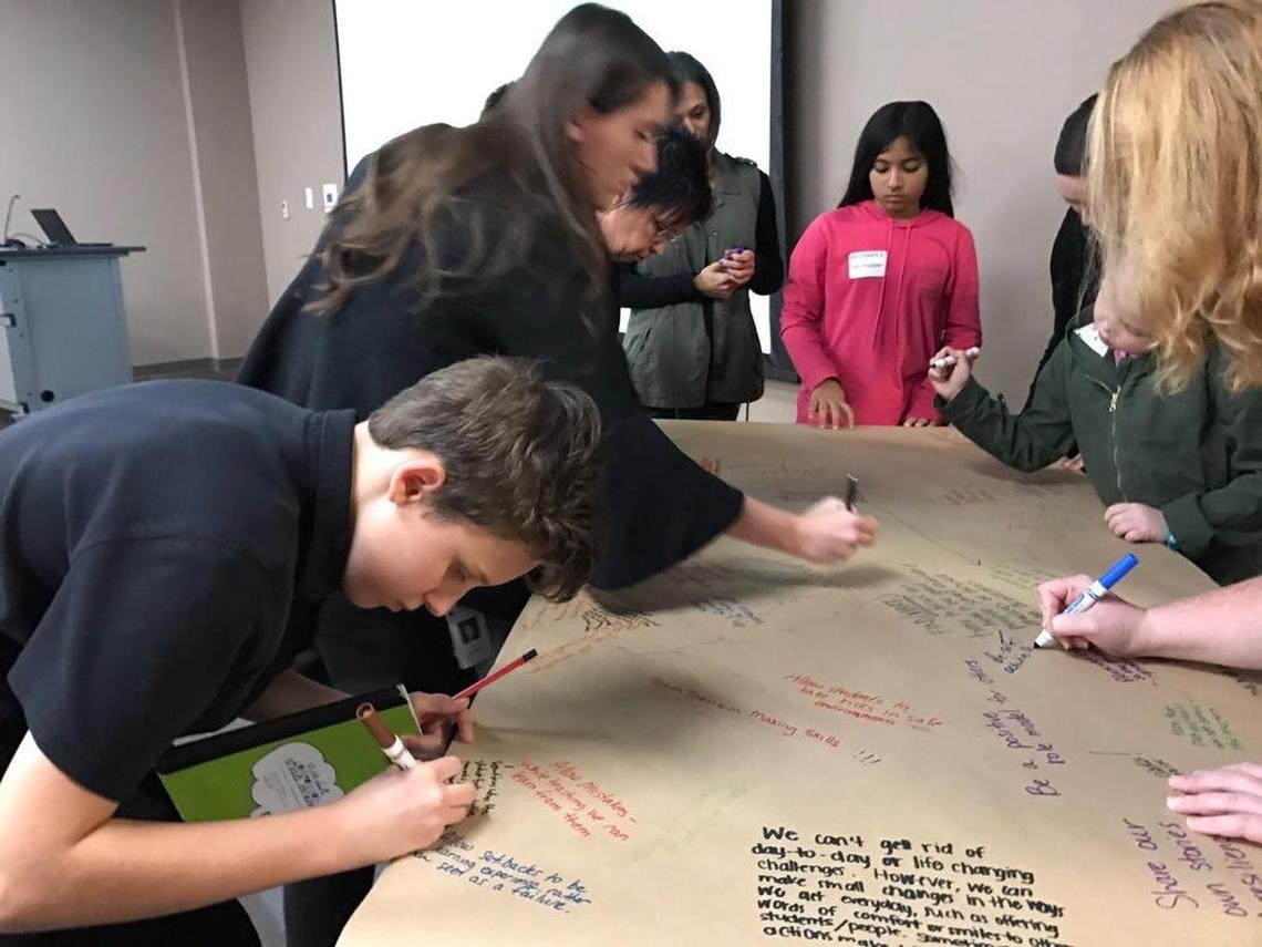 A group of students from across the Carroll school district began meeting a few months ago as part of the district’s Resiliency Project. In one exercise, students were asked to write down what they thought it meant to be resilient.