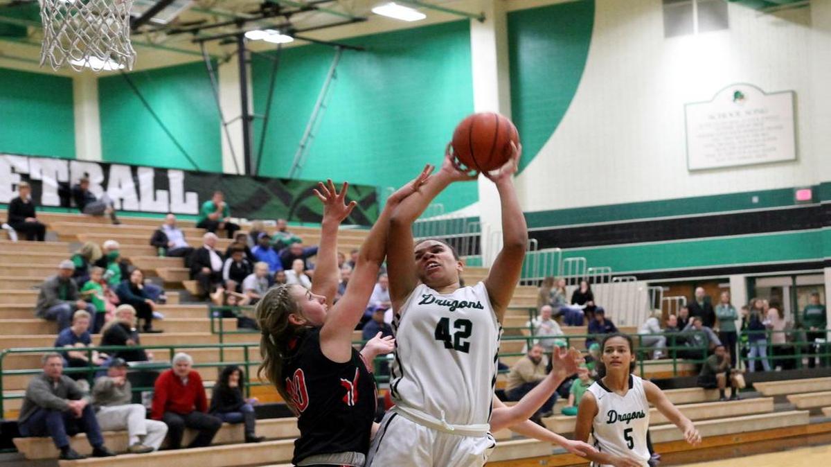 Gabby McBride (42) and the Lady Dragons recently picked up their first district victory.