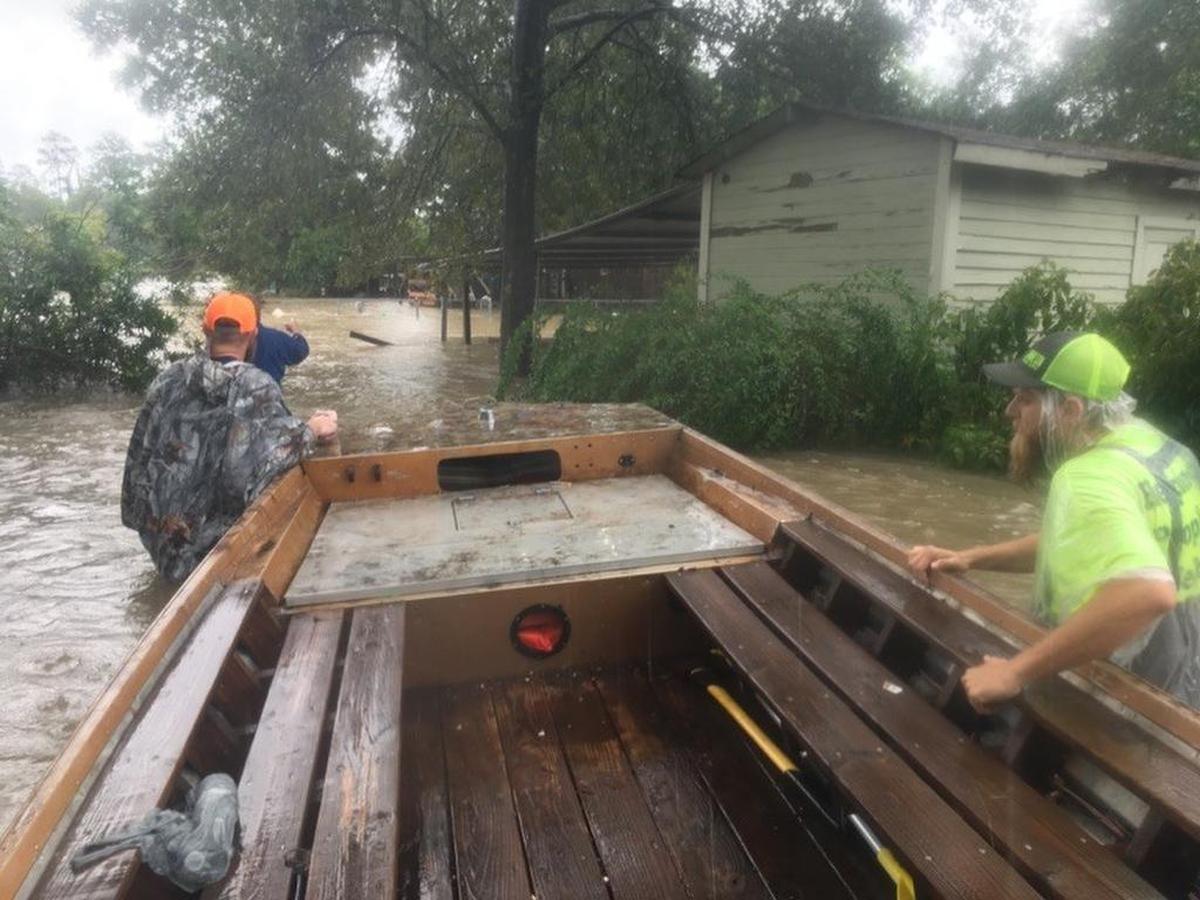 The Northeast Tarrant County men spent time rescuing people from the rural Humble area.