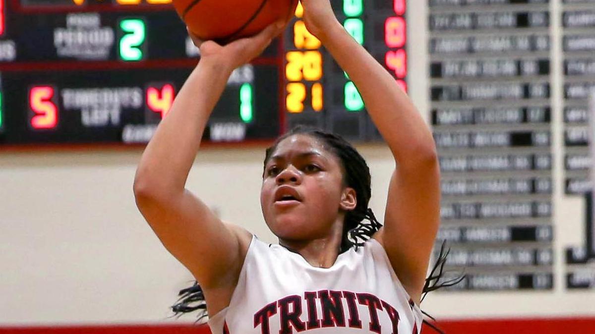 Trinity guard Trinity Oliver and the Lady Trojans play Bell for first place on Tuesday.