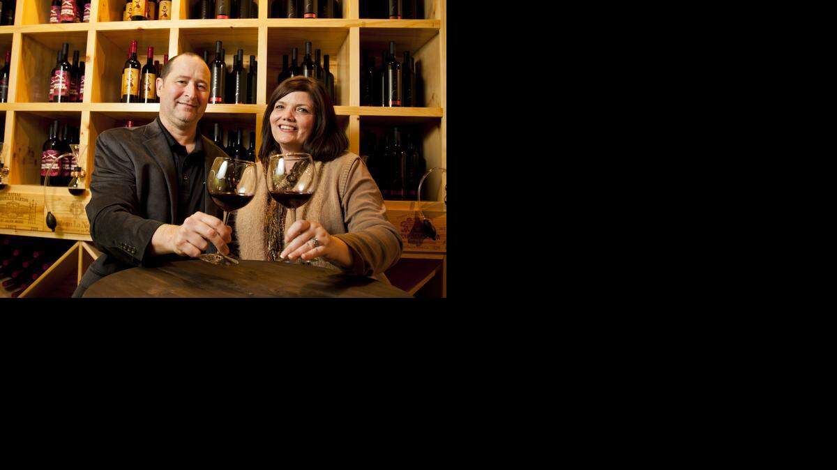 
John and Debbie Wilson own a wine tasting room in Grapevine.
