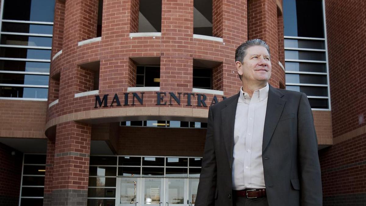 GCISD superintendent Robin Ryan, pictured here in 2015 at Colleyville Heritage High School announced plans to retire in January of 2023 after 13 years on the job.