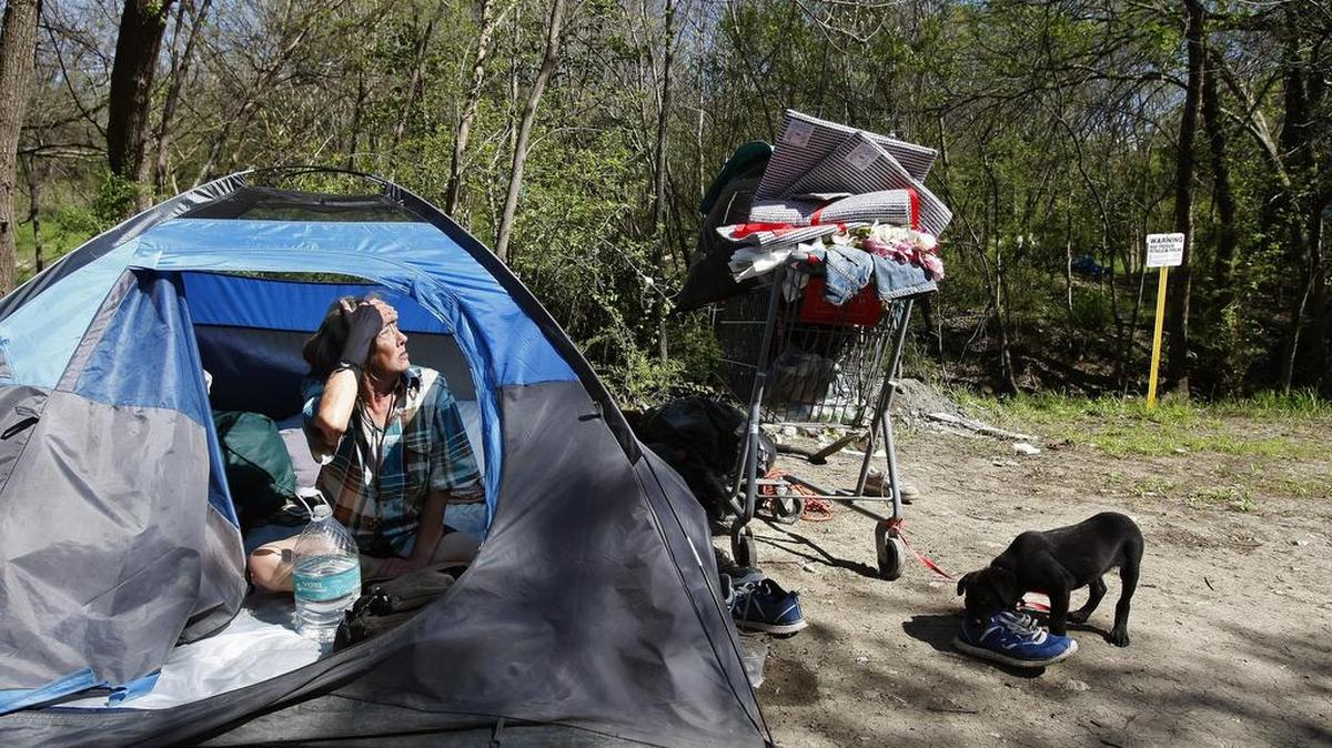 Most homeless camp, such as this one, are in Fort Worth, but Hurst city council candidates say they are starting to see homeless people in their parks.
