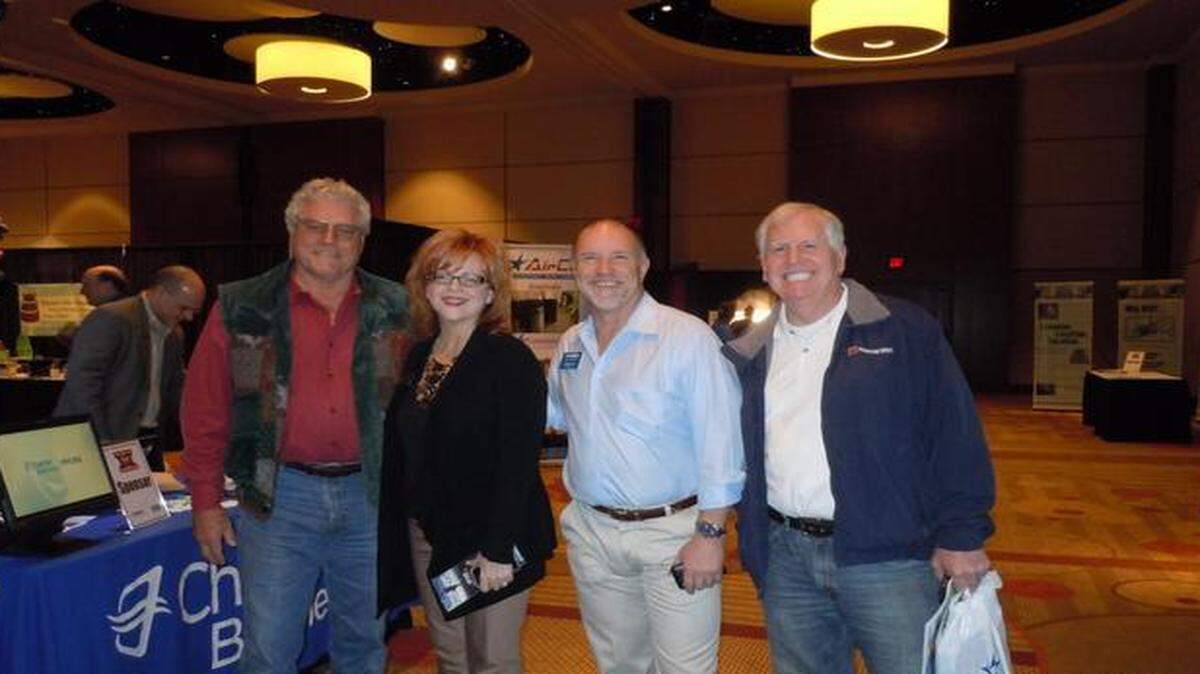 
H-E-B chamber members Tom Hingst, Kim Mock, Darryl Day, Bill Ferguson at an earlier Expo.
