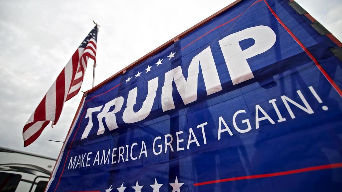 A Trump campaign sign earlier this month.