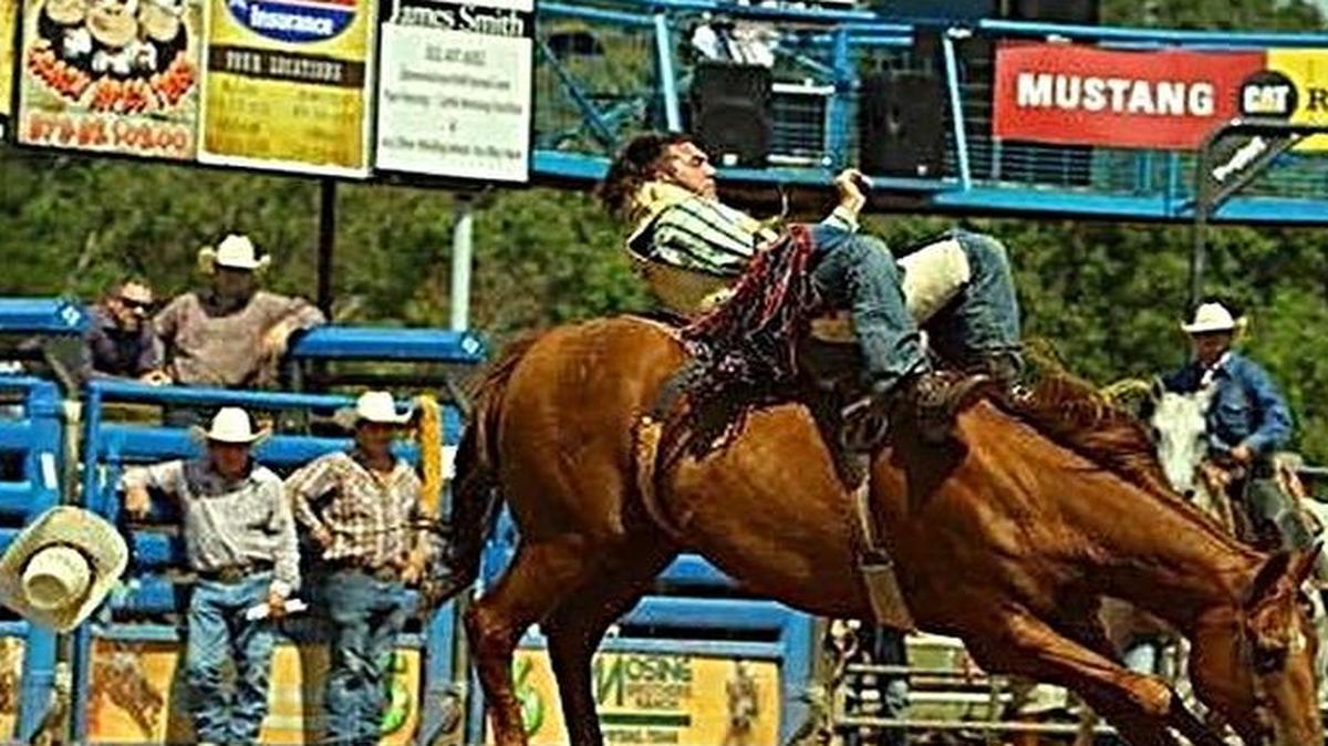 Trinity bareback rider Cy Luschen had to persuade his mother to let him compete in the dangerous event.