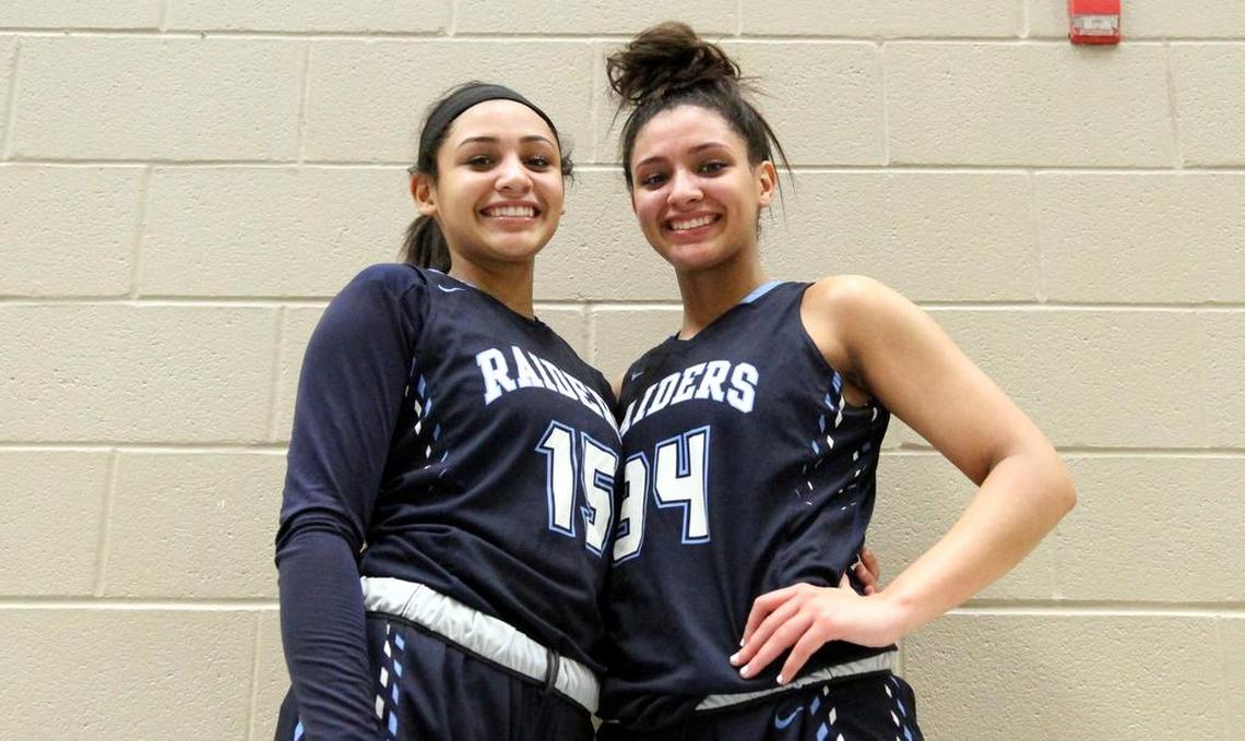 Myra, left, and Lexi Gordon are playing on the same high school basketball team for their first and only season.
