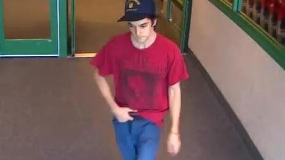A store surveillance photograph of a man who is wanted by Frisco police in connection with pointing his cell phone Tuesday evening at a juvenile female in a fitting room at a Target in Frisco.