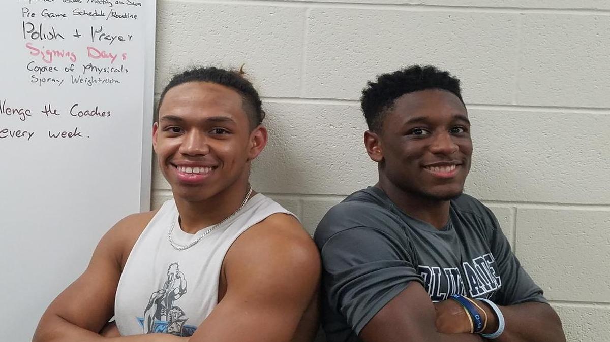 Terry Pace, left, and Ivan Traylor give the Bell football team what they call a “double-1 punch” at running back.