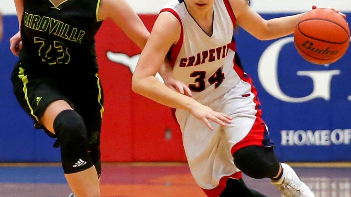 Grapevine freshman guard Samantha Tatum (34) was put on Lake Dallas’ best shooter in the Lady Mustangs’ win.