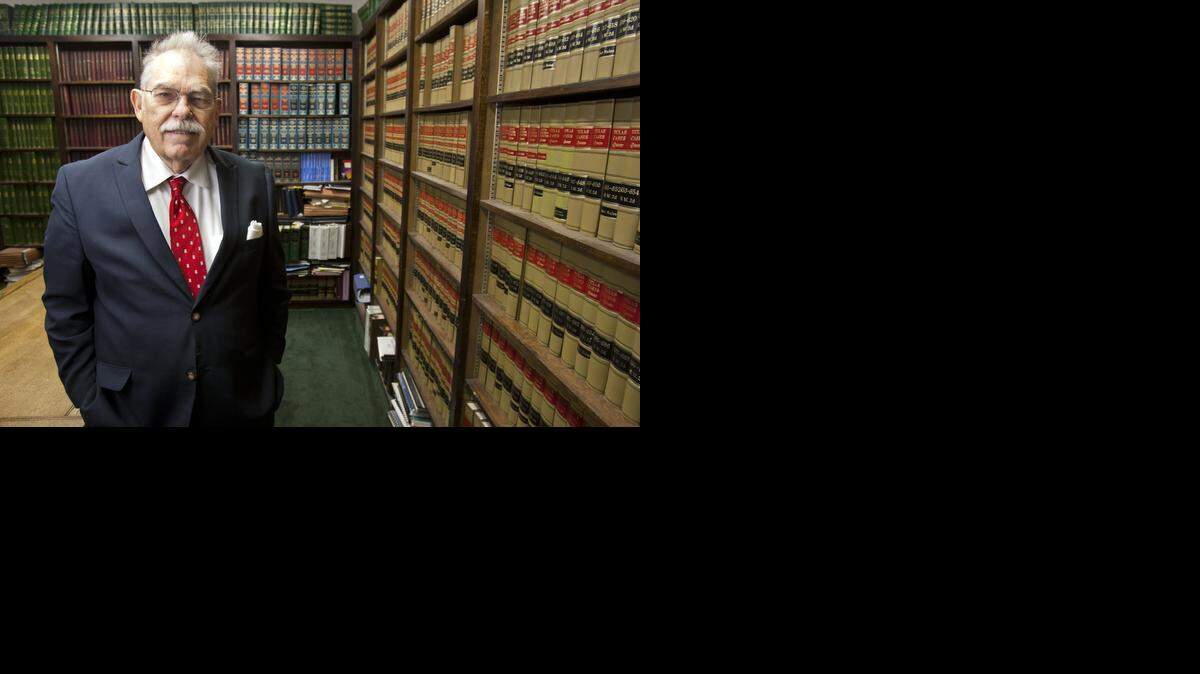 
Grapevine Mayor William D. Tate in his law office library.
