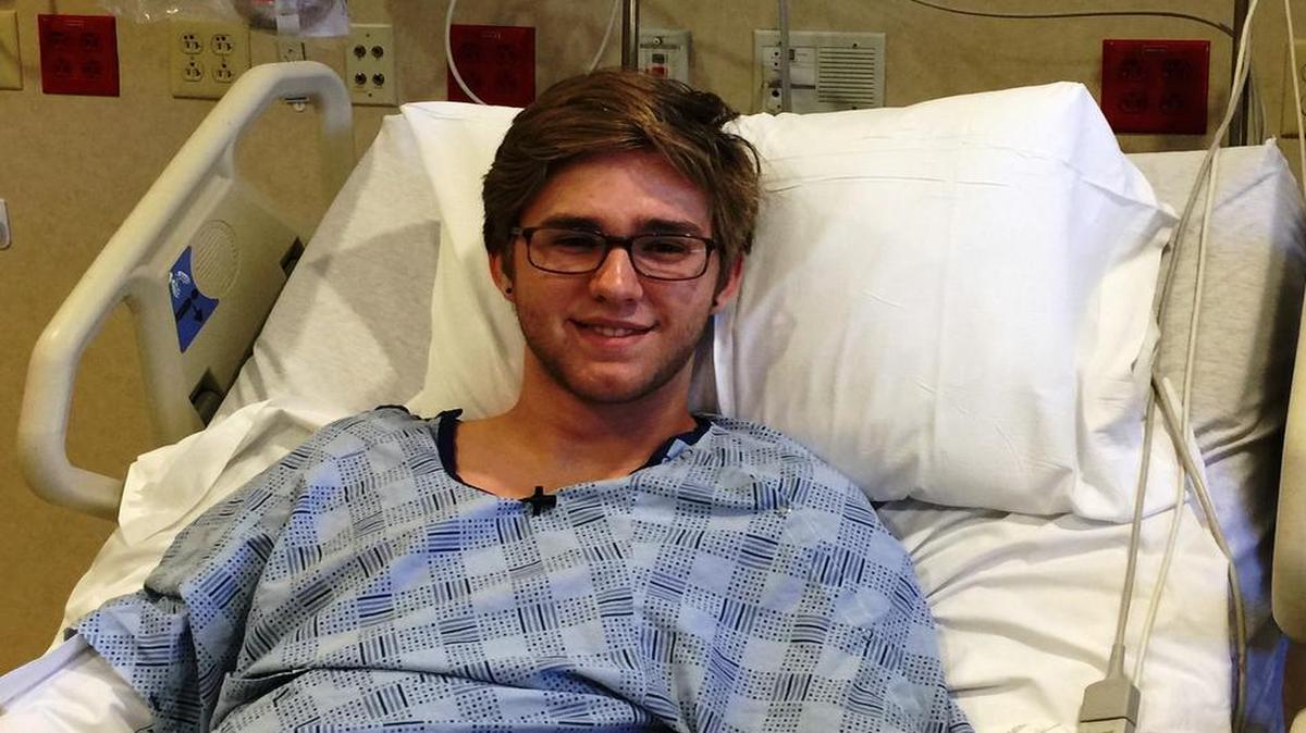 Lane Smith, 18, was bit on the right big toe by a snake while playing the popular Pokemon GO game.