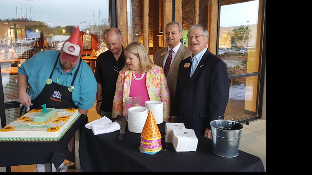 
Colleyville Whole Foods store manager William Crawford (from left) cuts the store’s anniversary cake as Mayor David Kelly, Councilwoman Nancy Coplen, Mayor Pro Tem Mike Taylor and Councilman Chuck Mogged look on.
