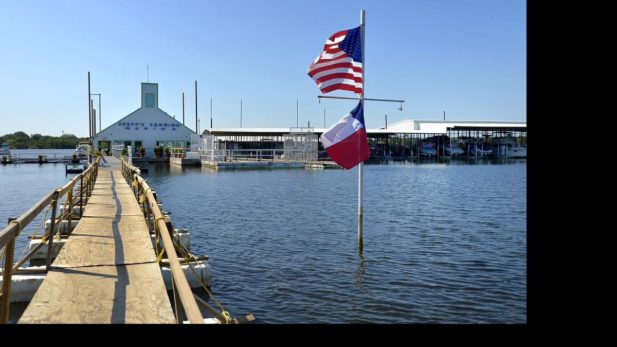 
Scott's Landing and Big Daddy's Ship Store flagpole in the parking lot is about  25 feet underwater. 
